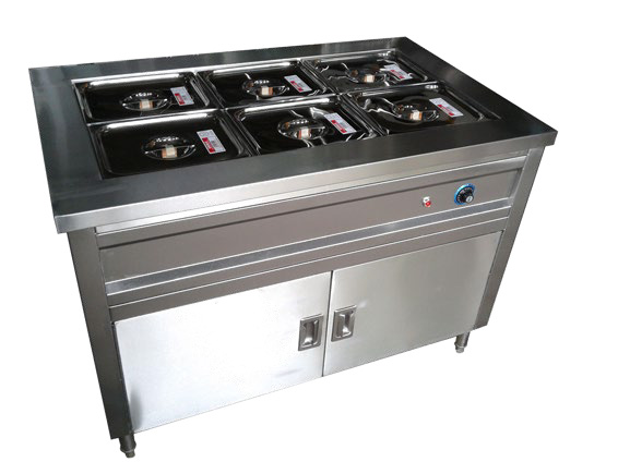 6 x 2/1 GN pan Bain Marie Counter