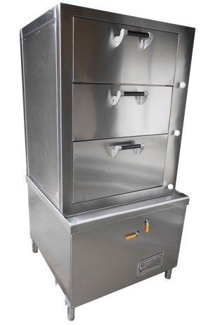 Hong Kong Style 3 Deck Fish Steamer with Blower Fan