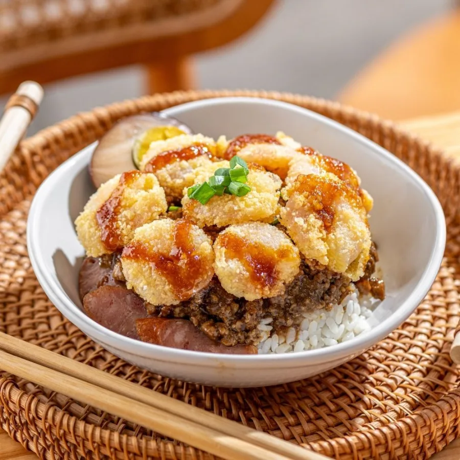 庙口虾仁卤肉饭 Shrimp Braised Pork Rice
