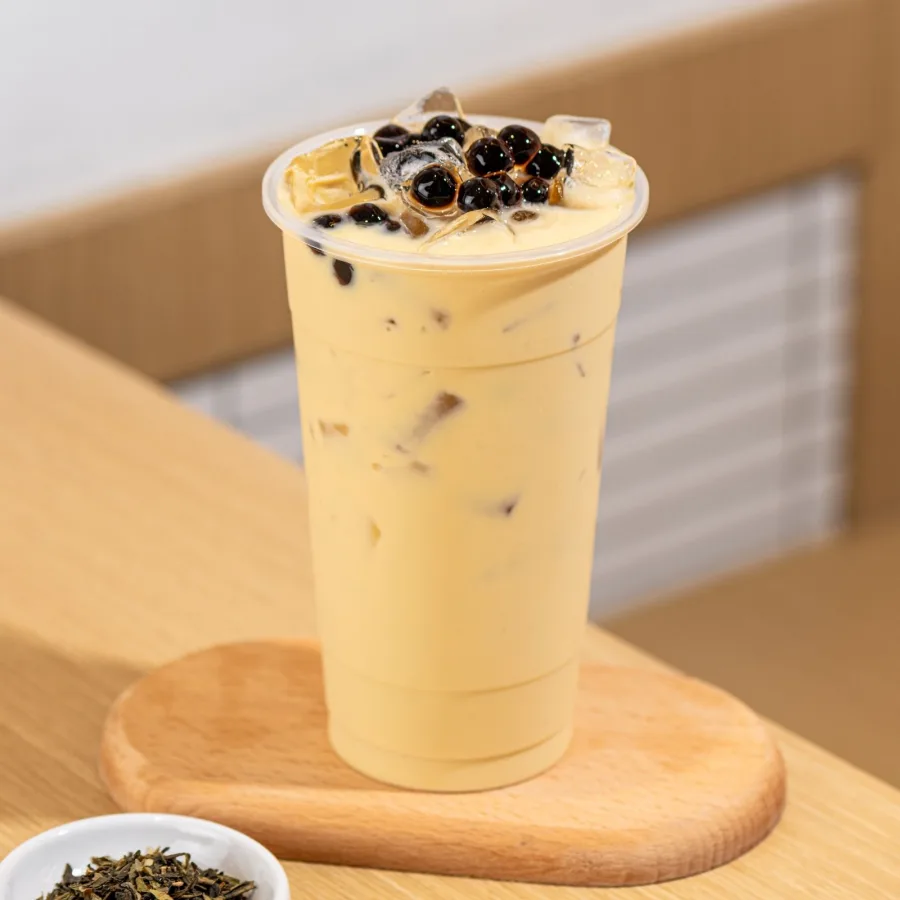珍珠奶绿 (冷/热) Pearl Milk Green Tea (Cold/Hot)