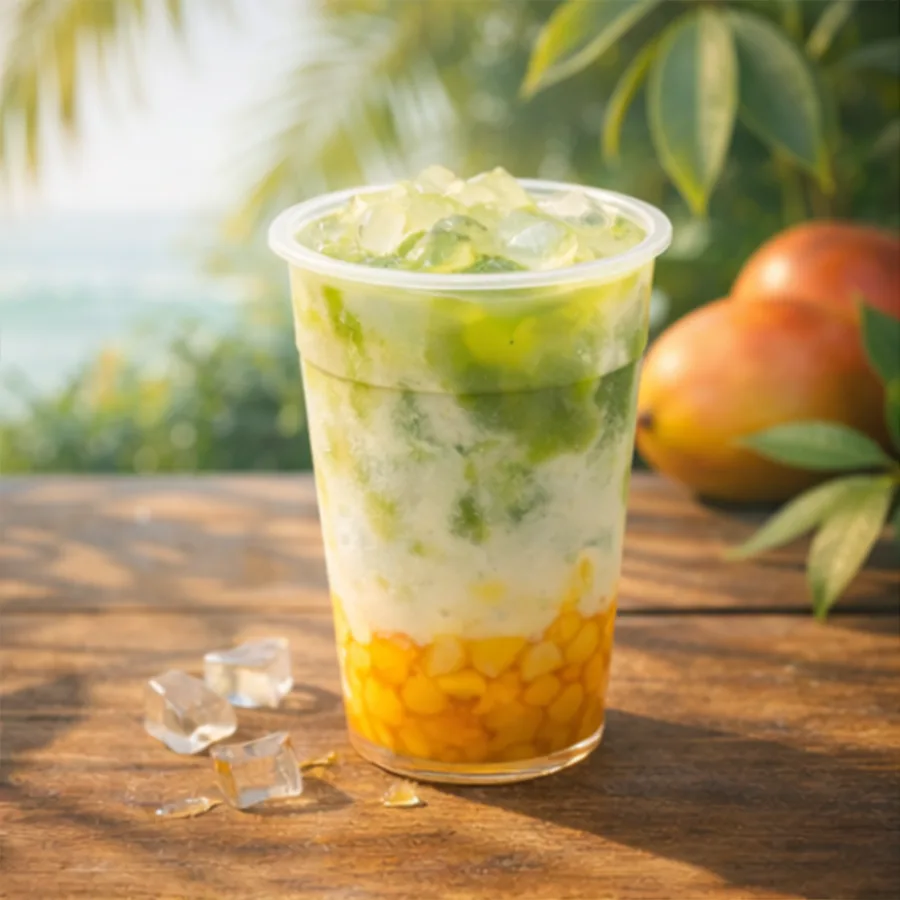 抹茶芒果鲜奶 Iced Matcha Mango Milk