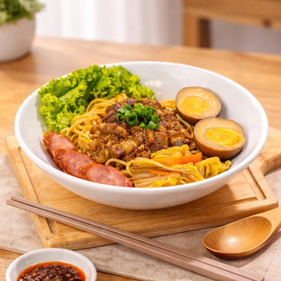 台湾卤大干面 Taiwanese Braised Pork Dry Noodle