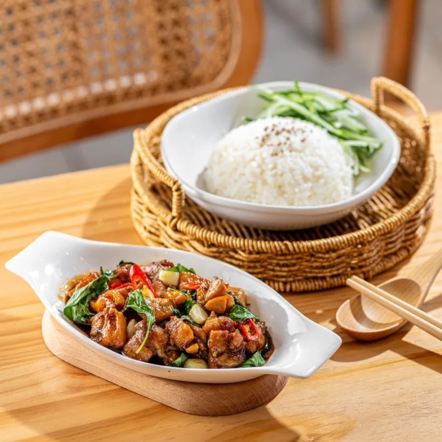 台式三杯鸡 Taiwanese Three-Cup Chicken Rice