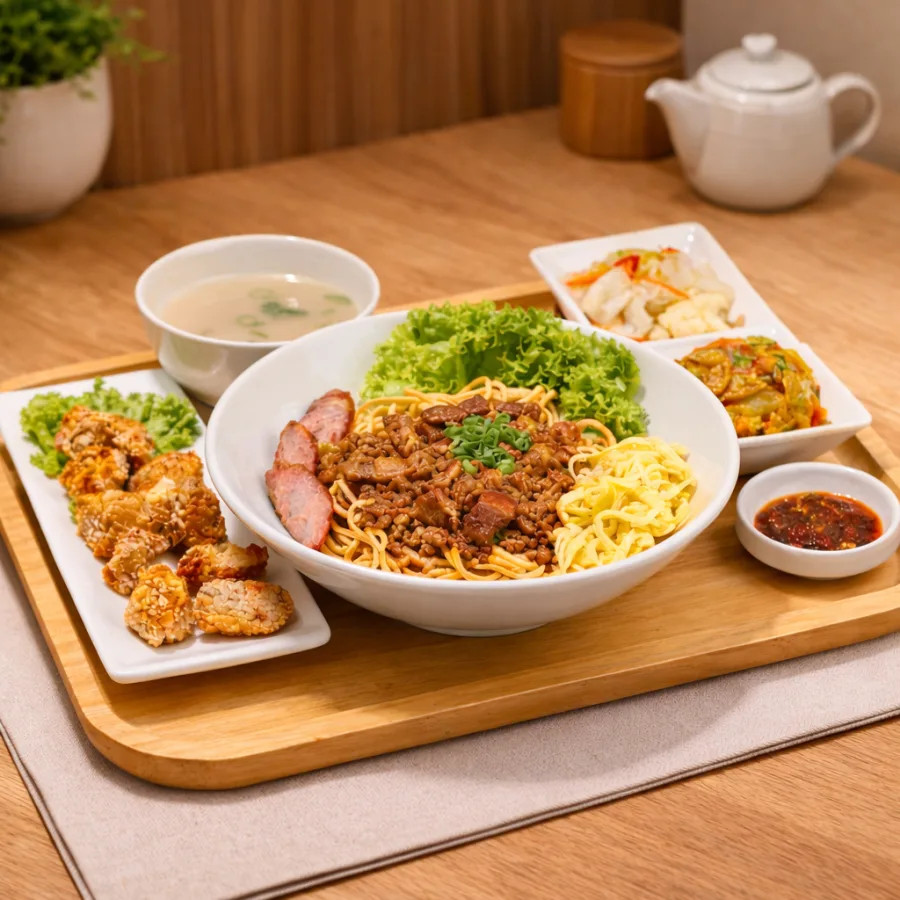 销魂台式卤肉拉面套餐 · 盐酥鸡 Soul-Satisfying Braised Meat Dried Noodles Set Salted Crispy Chicken
