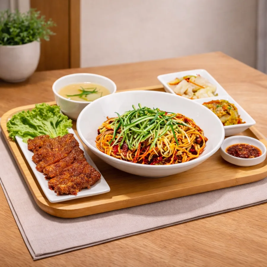 销魂辣味肉酱拉面套餐 · 卤猪排 Soul-Satisfying Spicy Minced Meat Dried Noodles Set Braised Pork Chop