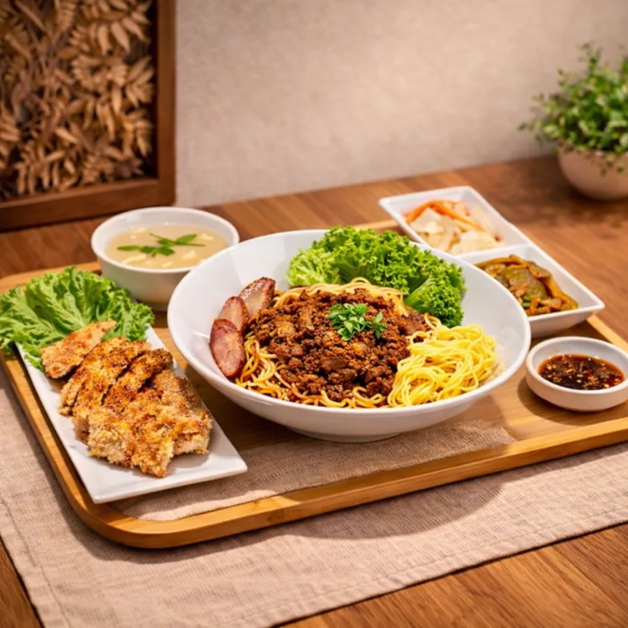 销魂台式卤肉拉面套餐 · 香鸡排 Soul-Satisfying Braised Meat Dried Noodles Set Fried Chicken Chop